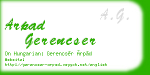 arpad gerencser business card