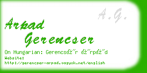 arpad gerencser business card